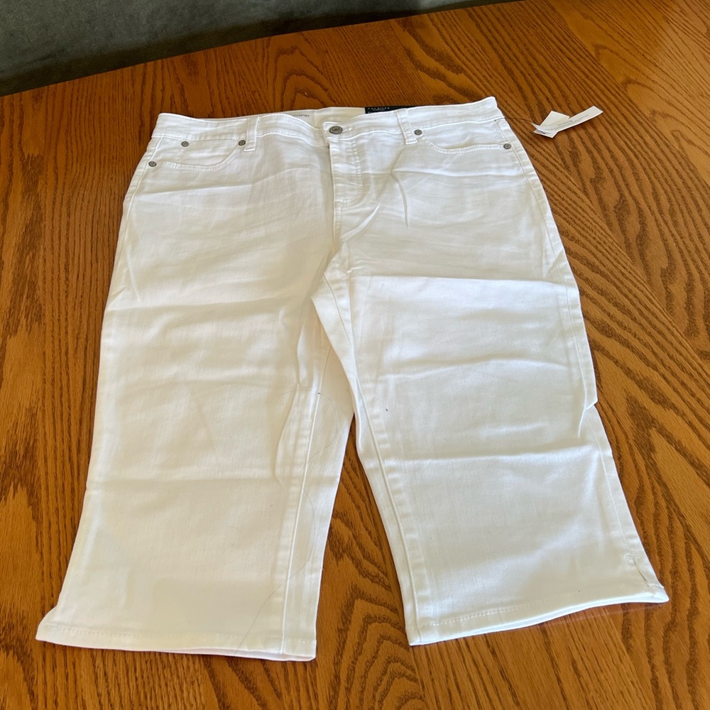 NWT Talbots Flawless 14P White Pedal Pusher